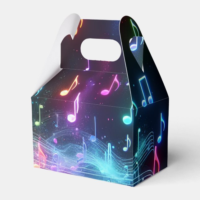 Caja Para Regalos Notas musicales de Dancing Neon (Front Side)