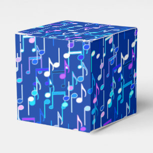 Caja Para Regalos Notas musicales impresas - azul índigo, multi