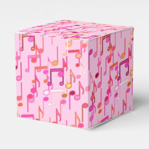 Caja Para Regalos Notas musicales impresas - rosa, múltiple