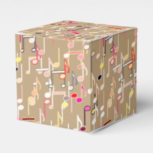 Caja Para Regalos Notas musicales impresas - taupe tan, multi