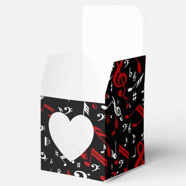 Caja Para Regalos Notas musicales personalizadas en blanco y negro (Abierto)