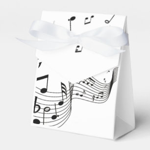 Caja Para Regalos Notas musicales sobre blanco