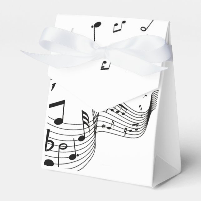 Caja Para Regalos Notas musicales sobre blanco (Front Side)