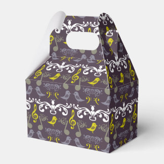 Caja Para Regalos Notas musicales y aves