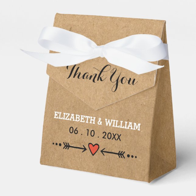 Caja Para Regalos Novedades rosadas y flechas Bodas rusas gracias (Front Side)