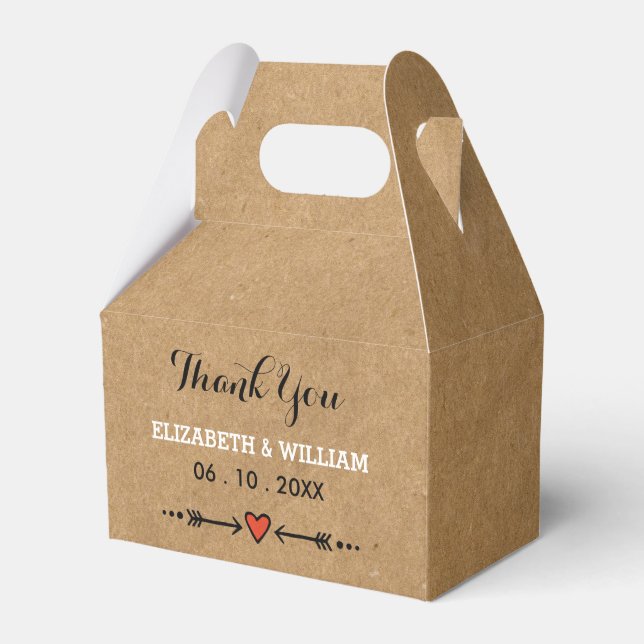 Caja Para Regalos Novedades rosadas y flechas Bodas rusas gracias (Front Side)