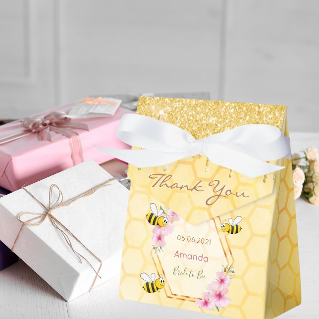 Caja Para Regalos Novia a Bee purpurina gotea ducha de novia gracias (Subido por el creador)