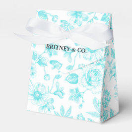 Caja Para Regalos Novia & Co. Toile Floral Teal Personalizada