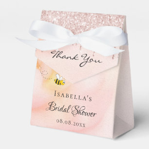 Caja Para Regalos Novia en la ducha nupcial rosa abeja brillo floral