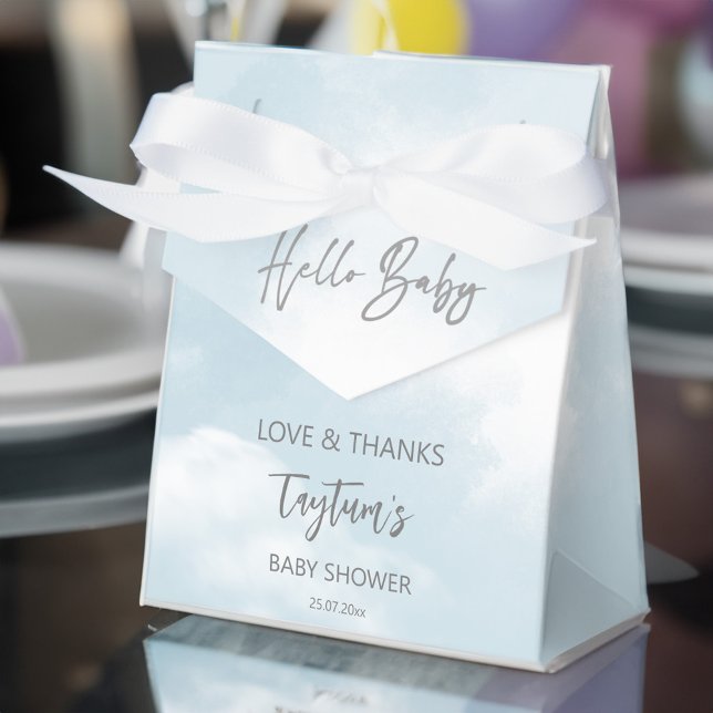 Caja Para Regalos Nube de ducha de bebé, nubes grises pastel, ducha  (Cloud baby shower pastel grey clouds baby shower favor box)