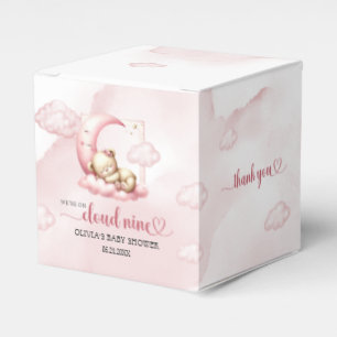 Caja Para Regalos Nube de oso de peluche dormido nueve chicas rosado