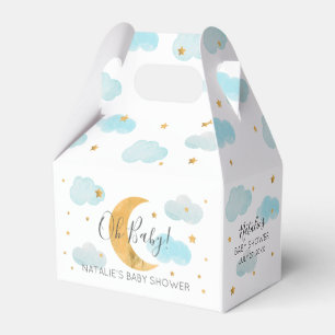 Caja Para Regalos Nubes azules de Baby Shower de la Luna y las Estre