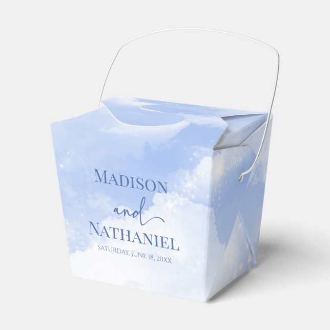 Caja Para Regalos Nubes de espuma blanca azul ensueño elegante matri (Front Side)