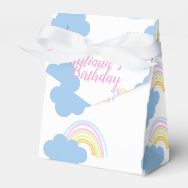 Caja Para Regalos Nubes de verano de arcoiris Pastel Garabatos (Front Side)
