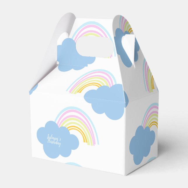 Caja Para Regalos Nubes de verano de arcoiris Pastel Garabatos (Front Side)