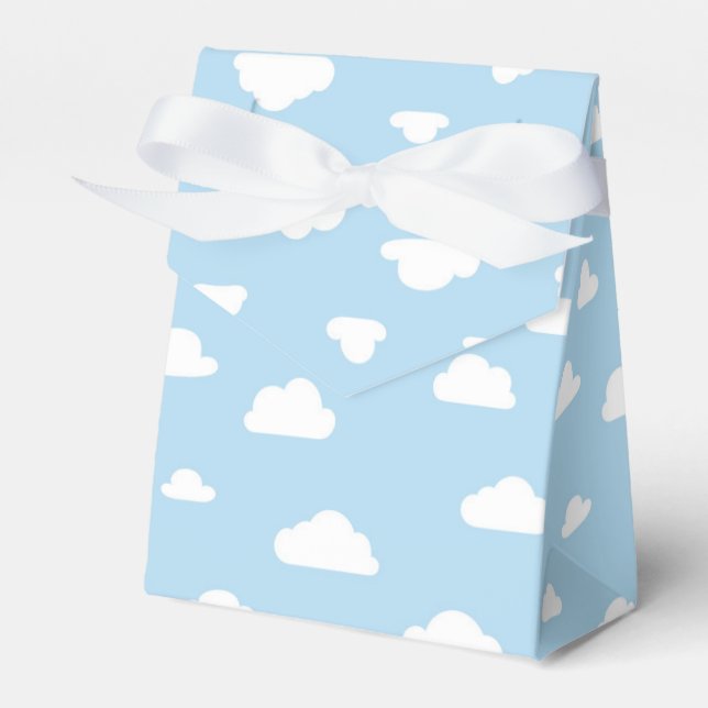Caja Para Regalos Nubes Personalizados blancas sobre el patrón de fo (Front Side)