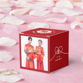 Caja Para Regalos Nudo Rojo Unión Doble Felicidad Boda China