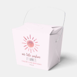 Caja Para Regalos Nuestra fiesta de cumpleaños de sol rosado