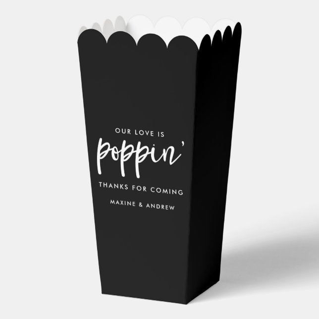 Caja Para Regalos Nuestro amor es palpador de palomitas de Boda blan (Anverso)