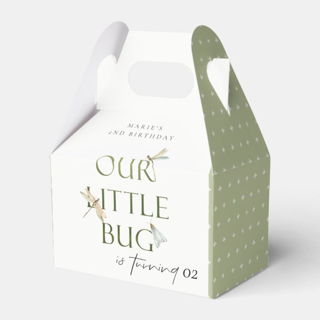 Caja Para Regalos Nuestro Pequeño Bug Green Dragonfly Cualquier Cump (Front Side)