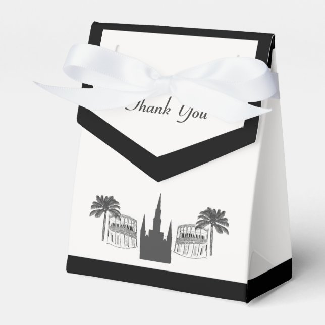 Caja Para Regalos Nueva Orleans Escena Blanco Negro (Front Side)