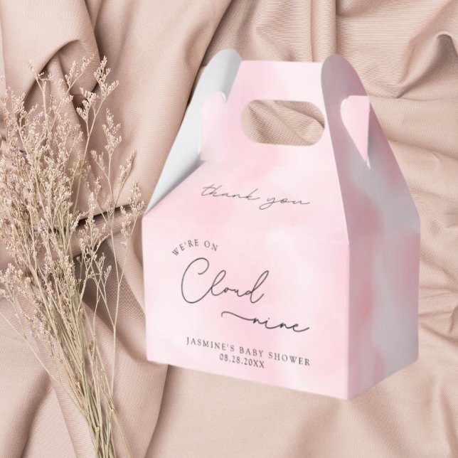 Caja Para Regalos Nueve Baby Shower de nube rosa (Subido por el creador)
