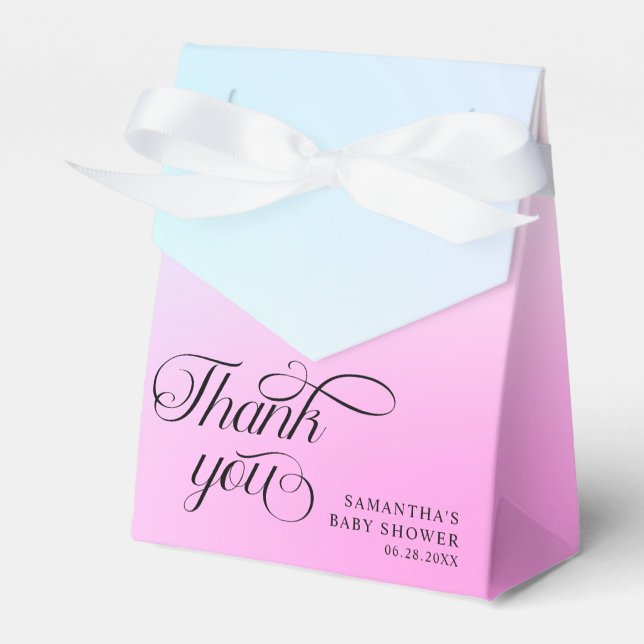 Caja Para Regalos Nueve Baby Shower en la nube rosa pastel moderna (Front Side)