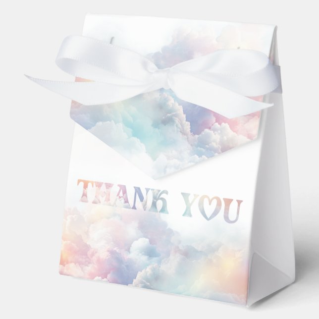 Caja Para Regalos Nueve nubes de arcoiris nublado Baby Shower (Anverso)