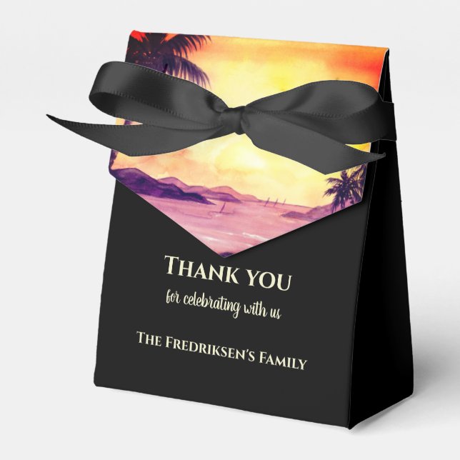 Caja Para Regalos Nuevo hogar cálido atardecer en aguas tropicales (Front Side)