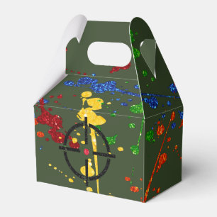 Caja Para Regalos Objetivos de purpurina Fiesta Paintball