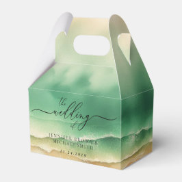 Caja Para Regalos Ocean Beach Blue Watercolor Verano