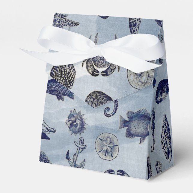 Caja Para Regalos Ocean Sea Life Nautical Seashells Beach Wedding (Front Side)