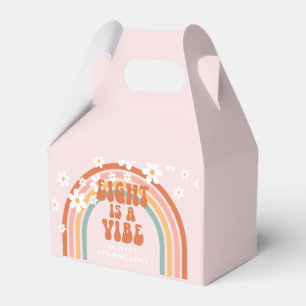 Caja Para Regalos Ocho es un arco iris de Vibe Retro octavo cumpleañ