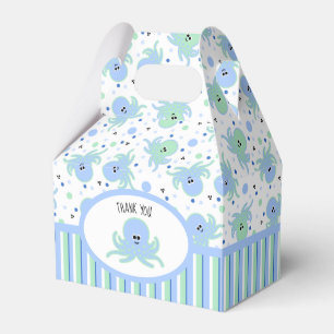 Caja Para Regalos Octopus cúbico con puntos de polka y rayas