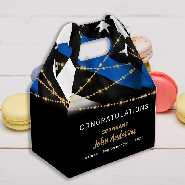 Caja Para Regalos Oficial de policía Fiesta de Jubilación Línea Azul (Subido por el creador)