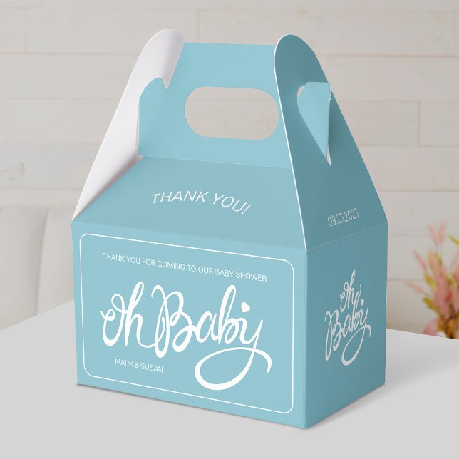 Caja Para Regalos Oh baby - Baby Shower Gable Box - Boy (Subido por el creador)