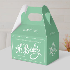 Caja Para Regalos Oh baby - Baby Shower Gable Box - Verde