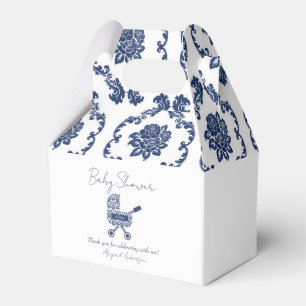 Caja Para Regalos Oh Baby Navy Damask Pram Baby Shower