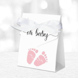 Caja Para Regalos Oh Baby Pies Rosa Bebé Chica Ducha