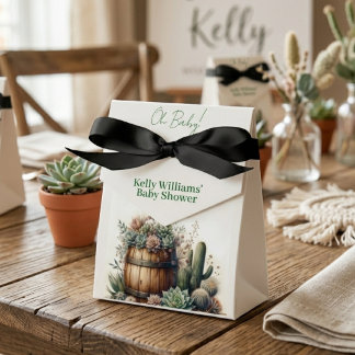 Caja Para Regalos Oh Baby! Rustic Succulents & Cacti Baby Shower