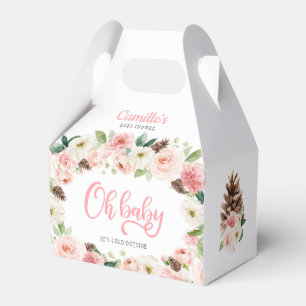 Caja Para Regalos Oh Baby Winter Rubor Pink Floral Baby Shower
