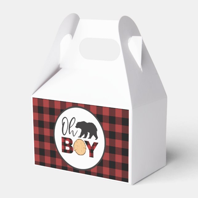 Caja Para Regalos Oh Boy Bear Buffalo Plantado Baby Shower (Front Side)