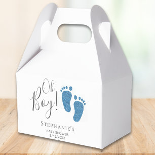 Caja Para Regalos Oh Boy Blue Feet Baby Shower