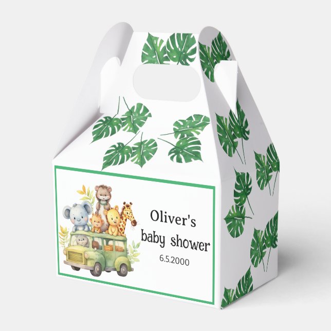 Caja Para Regalos oh chico lindo jungla safari animales bebé ducha (Front Side)