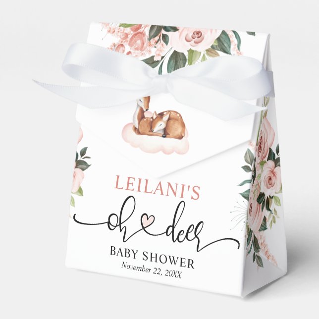 Caja Para Regalos Oh Deer Pink Floral Baby Shower (Front Side)