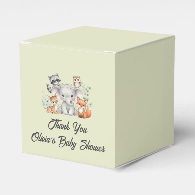 Caja Para Regalos Oh Deer Woodland Baby Shower Favbox (Costado Anverso)