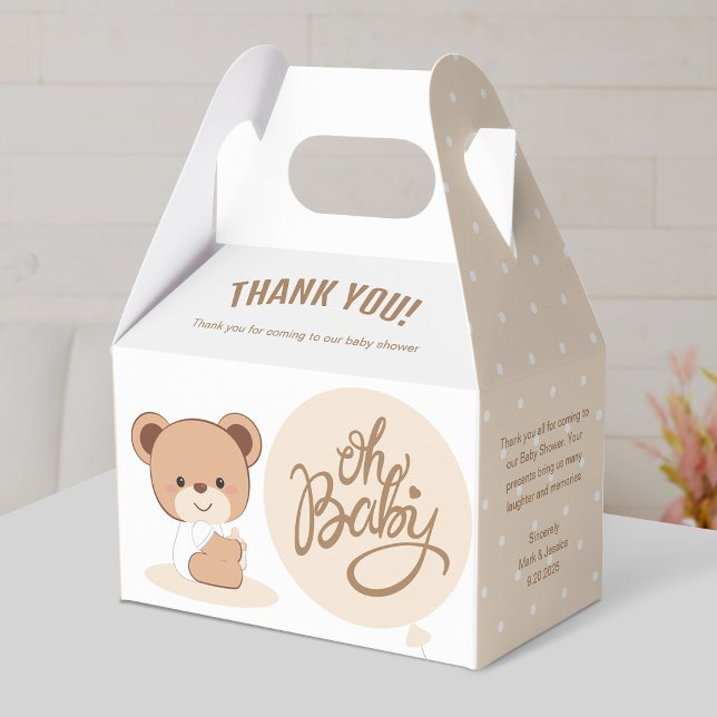 Caja Para Regalos Oh nena - Baby Shower Gable Box (Beige) (Subido por el creador)