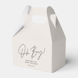 Caja Para Regalos oh niño Bebé guión crema neutra elegante