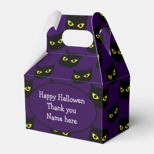 Caja Para Regalos Ojos amarillos de gato negro y púrpura Patrón de H