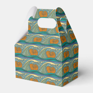 Caja Para Regalos Olas del océano azul Nautilus Seashell Pattern Nou